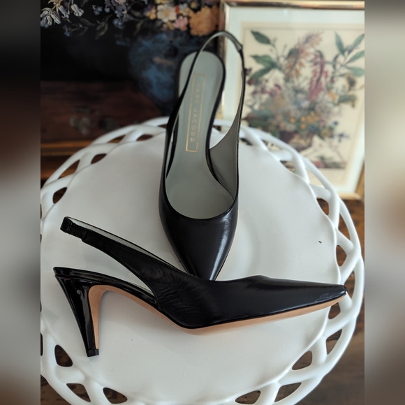 Marc Jacobs Black Leather Slingbacks - Picture 4 of 5
